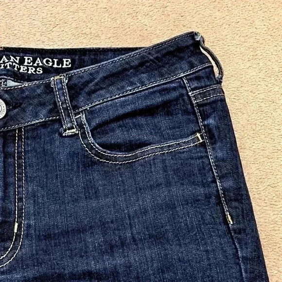 American Eagle Outfitters Jeans Womens Size 8 Blue Dark Wash Denim Jeggings - Picture 5 of 10